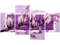 OBRAZ DRUK FIOLETOWY KWIAT MAGNOLII