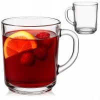 KUBEK SZKLANY SZYMEK TRADYCYJNY SZKLANKA Z UCHEM DO KAWY HERBATY 220 ML