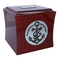 Urna z kotwicą na prochy dla żeglarza Urna kremacyjna z kotwicą / Plakietka