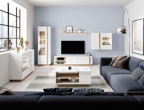 Meblościanka Arco Biały połysk / Dąb grandson na Arena.pl