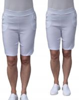 SPODNIE spodenki SZORTY elastyczne przed kolano 4XL/5XL BIAŁE
