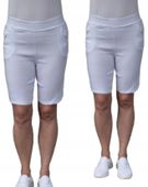 SPODNIE spodenki SZORTY elastyczne przed kolano 4XL/5XL BIAŁE
