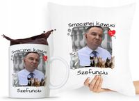 Zestaw Poduszka + Kubek Prezent Andrzej Duda Pis Z Nadrukiem Ze Zdjęciem