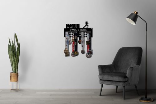 Wieszak na medale I LOVE RUN twoje imię dowolny tekst 212.3 na Arena.pl