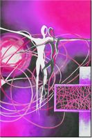 100 70CM OBRAZ PŁÓTNO TAŃCZĄCE POSTACIE FIOLECIE PŁÓTNO RAMA