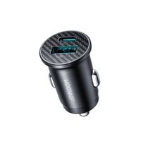 ładowarka samochodowa mini 15w usb-a usb-c - czarna