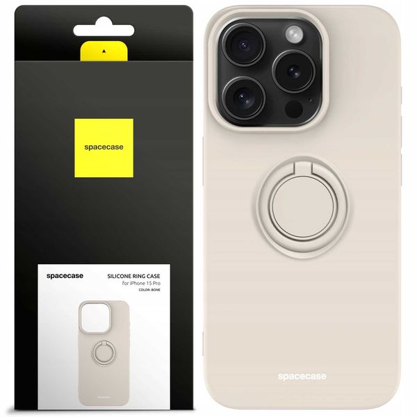 Spacecase Silicone Ring Iphone 15 Pro Bone zdjęcie 1