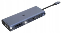Adapter wieloportowy USB-C ISY IAD-1030 12w1 + funkcja zasilania Srebrny