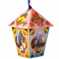 LAMPION ADWENTOWY DLA DZIECI ŚWIECĄCY LED MULTIKOLOR NA RORATY Różowy