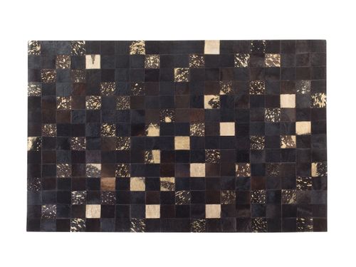 Dywan patchwork skórzany 140 x 200 cm brązowy BANDIRMA na Arena.pl