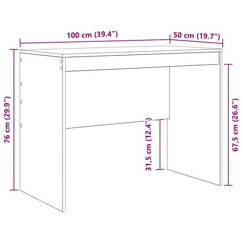 Biurko Biały 100 x 50 x 76 cm Materiał drewnopochodny na Arena.pl