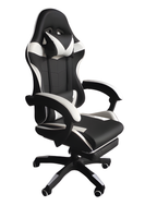 Fotel biurowy z podnóżkiem gamingowy COYOTE czarno - biały