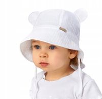 KAPELUSZ MUŚLINOWY Wiązany przewiewny na Lato 48