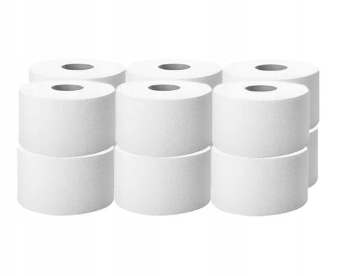 Papier Toaletowy JUMBO BIAŁY 100 m – 12 Rolek Dwuwarstwowy, 100% Celuloza na Arena.pl