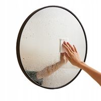 LUSTRO ŚCIENNE OKRĄGŁE ŁAZIENKOWE CZARNA RAMA ŚREDNICA 600 MM STYLOWE