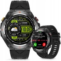 Smartwatch Męski Zegarek Czarny Smart watch Funkcje GPS Zdrowie Sport