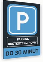 Tabliczka znak informacyjny 20x15 Antracyt PARKING KRÓTKOTERMINOWY Dibond