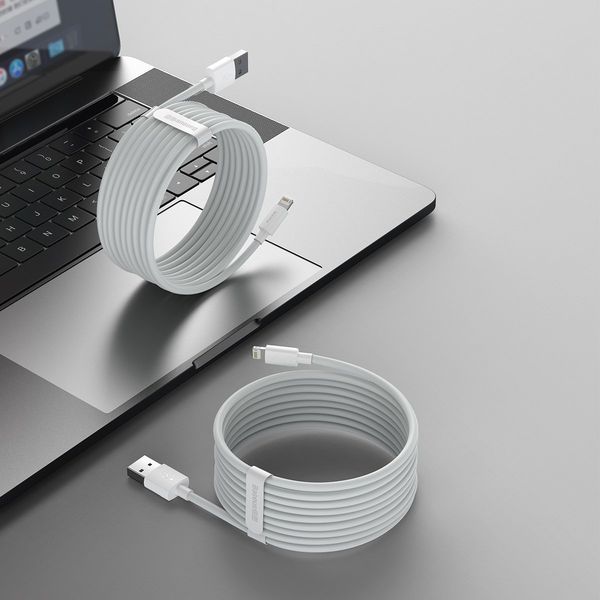 kabel usb do lightning baseus simple wisdom, 2.4a, 1.5m (biały) 2szt. zdjęcie 5