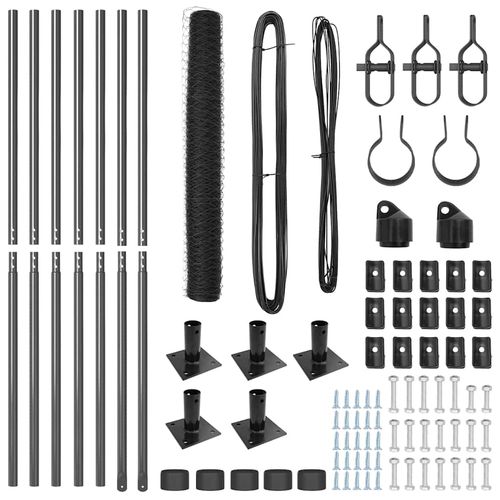 Ogrodzenie z słupkami Szary 0.8 x 10 m Stal pokryta PCV na Arena.pl