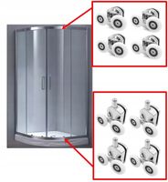 Komplet rolek kółek do drzwi kabiny prysznicowej górnych dolnych 23mm 8 szt