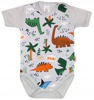 Body KRÓTKI rękaw 100% Bawełna DINOZAURY r 86 KLEKLE