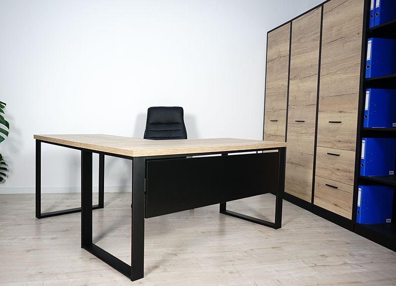 Biurko narożne prawe blenda Halifax naturalny 160 MebleKreator zdjęcie 6