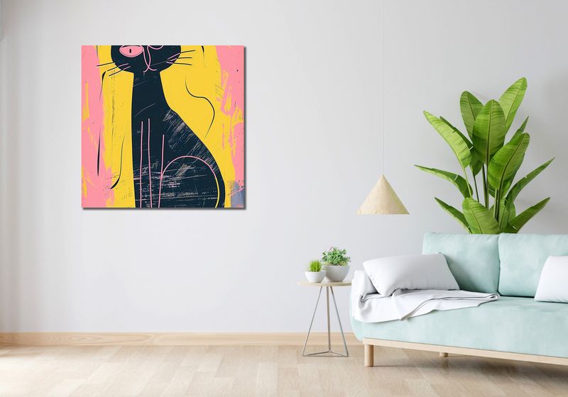 Obraz 90x90cm Kontrastowa Kotka zdjęcie 2