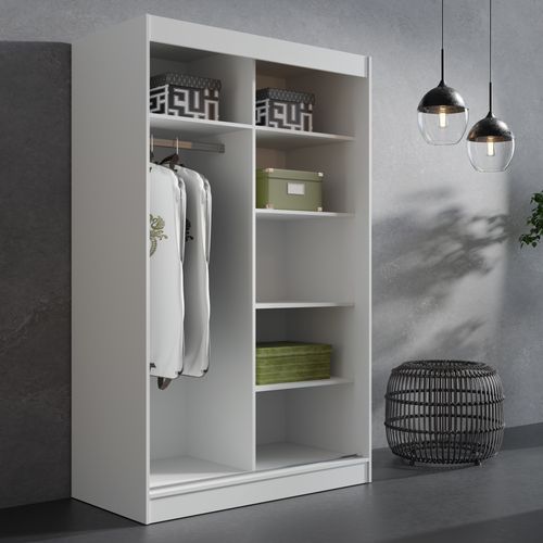 Szafa przesuwna z lustrem Como 2D1L 120 Biała (lacobel) na Arena.pl