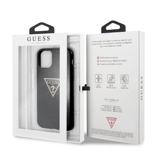 Guess Solid Glitter Triangle - Etui iPhone 11 Pro (Black) na Arena.pl