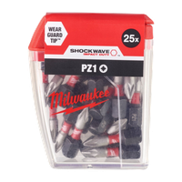 Bity udarowe PZ1 25 mm końcówki Shockwave Impact Duty zestaw bitów 25 sztuk