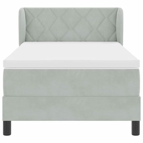 Łóżko sprężynowe z materacem Ciemnoszary 80x200 cm Aksamit na Arena.pl