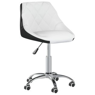 Obrotowe Krzesło Biurowe, Biało-Czarne, Sztuczna Skóra