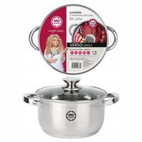 2 x GARNEK ZE STALI NIERDZEWNEJ TRADYCYJNY 20CM Z POKRYWKĄ 3,1L NA INDUKCJĘ