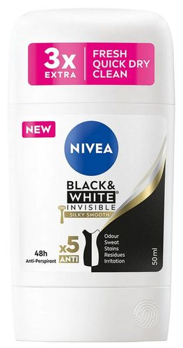 Nivea Black & White Invisible Silky Smooth sztyft antyperspirant 50 ml na Arena.pl