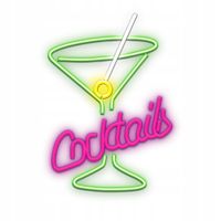 Neon Plexi LED Forever Light Cocktails FPNE02X Róż / Zielony na ścianę