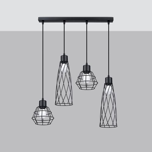 Lampa wisząca SUBA 4L czarna na Arena.pl