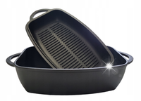Brytfanna do pieczenia żeliwna mała pokrywka patelnia grill 3.8L KRISBERG