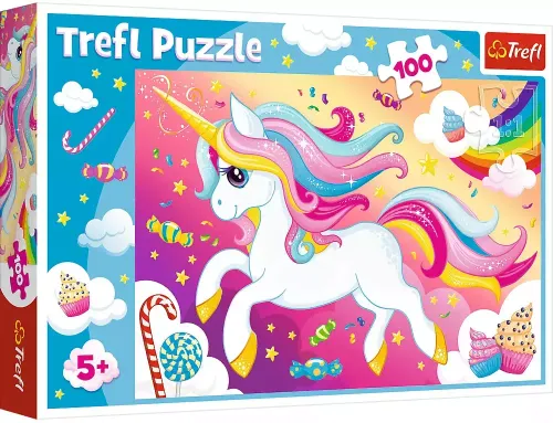 Piękne bajkowe puzzle dla dzieci z grafiką jednorożca - Trefl 100 elementów na Arena.pl