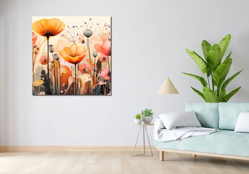 Obraz 100x100cm Taneczne Maki zdjęcie 2