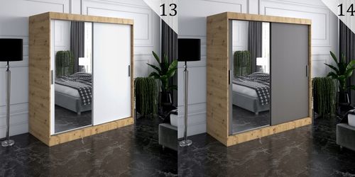 Szafa przesuwna 180cm 2 wnętrza ANTRACYT + ARTISAN na Arena.pl