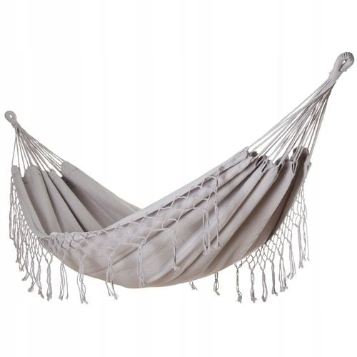 DUŻY MOCNY HAMAK OGRODOWY BOHO HUŚTAWKA MIDAS 3 100x200 SZARY + POKROWIEC na Arena.pl