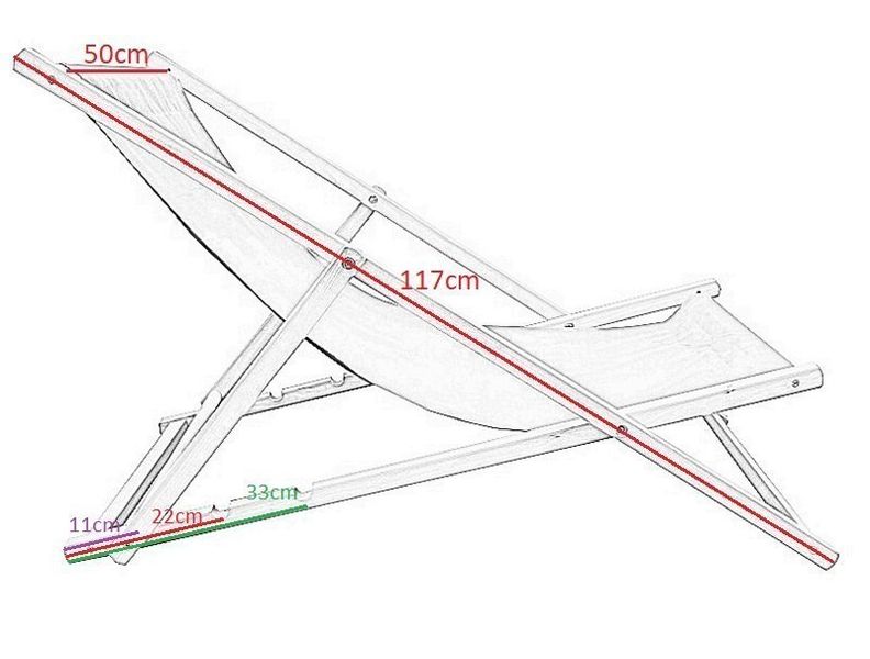 LEŻAK PLAŻOWY OGRODOWY DREWNIANY SKŁADANY BIAŁO-NIEBIESKI 17015 zdjęcie 3