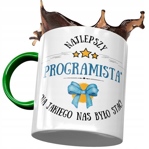 Kubek Dla Programisty Zielony Najlepszy Prezent Z Nadrukiem Ze Zdjęciem na Arena.pl