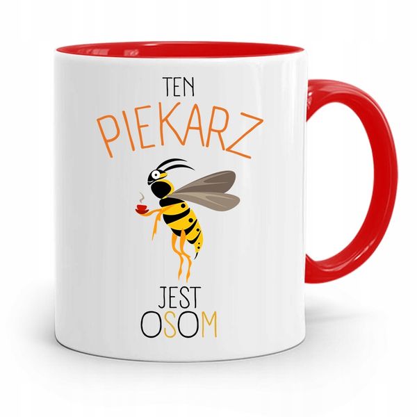 Kubek Czerwony Dla Piekarza Ten Piekarz Jest Osom Z Nadrukiem Ze Zdjęciem zdjęcie 1