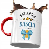 Kubek Czerwony Dla Babci Babuni Na Dzień Babci Z Nadrukiem Ze Zdjęciem