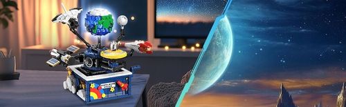 KLOCKI UKŁAD ZIEMIA PLANETA RUCHOMY KOSMOS RAKIETY SAMOLOT LED 554szt 6w1 na Arena.pl