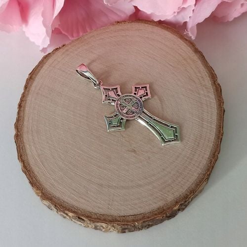 Krzyżyk srebrny św.benedykt oksydowany SREBRO 925 na Arena.pl