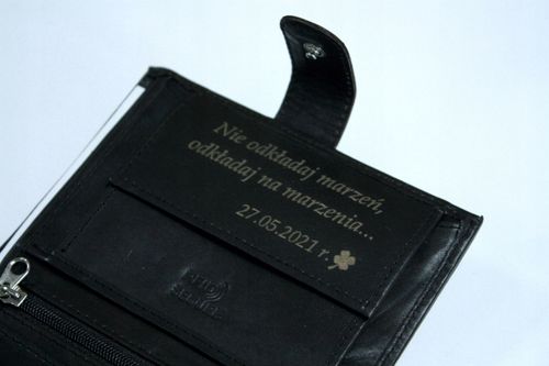 Portfel damski skórzany czarny GRAWER prezent na urodziny twój napis imię na Arena.pl