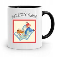 Kubek Czarny Dla Kuriera Najlepszy Kurier Prezent Z Nadrukiem Ze Zdjęciem