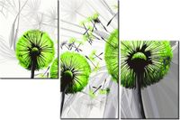 60 90CM OBRAZ 3 ELEM DMUCHAWCE KOLORZE LIMONKI ŚCIENNY DRUK PŁÓTNO